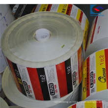 Impressão de etiqueta revestida de alumínio da etiqueta do projeto do costume para o pneu